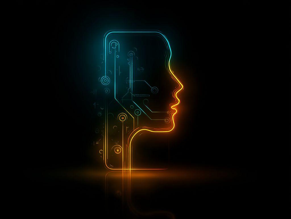 AI Agents icon showing digital profile outline